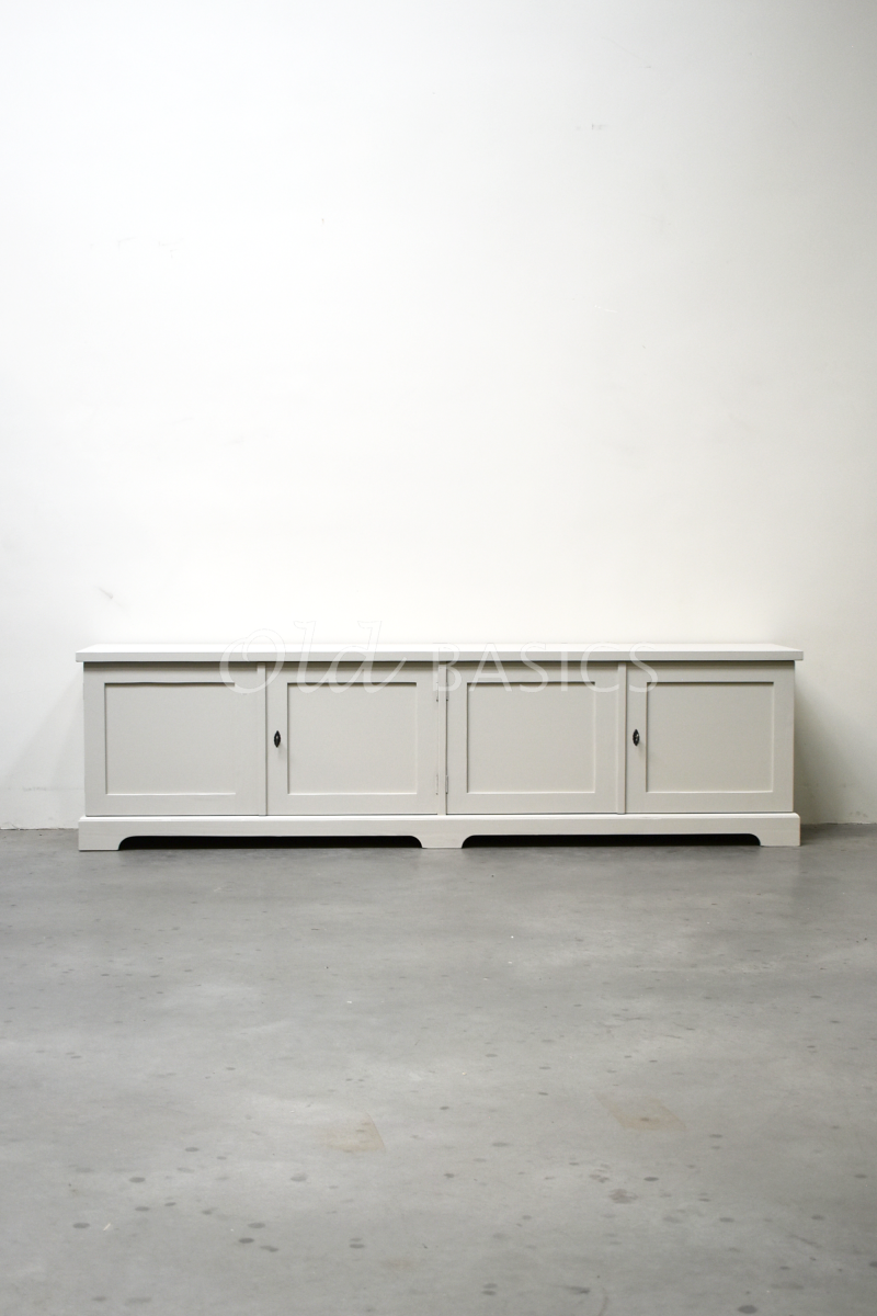 Detail van Dressoir Grenoble, 4 deuren, RAL7044, grijs, materiaal hout